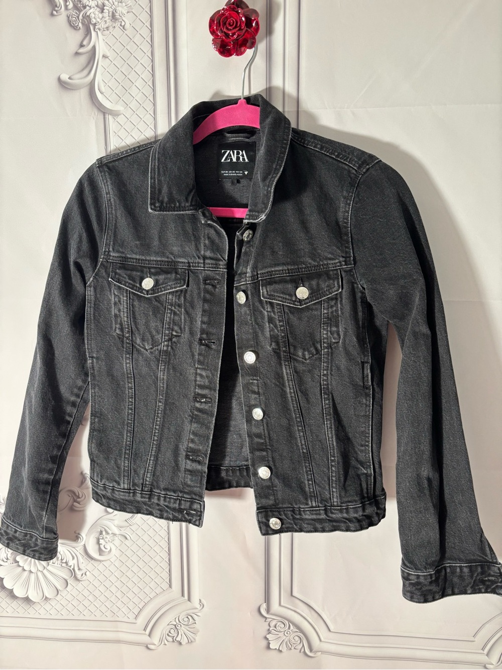 ZARA Women’s Black Denim Jacket, Size XS